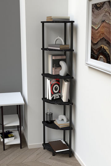 Ecke Bücherregal Schwarz 35x35x180cm