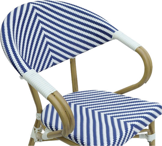 Градински Стол Дървен Bimini Син/Бял/Естествен 56x55x82см