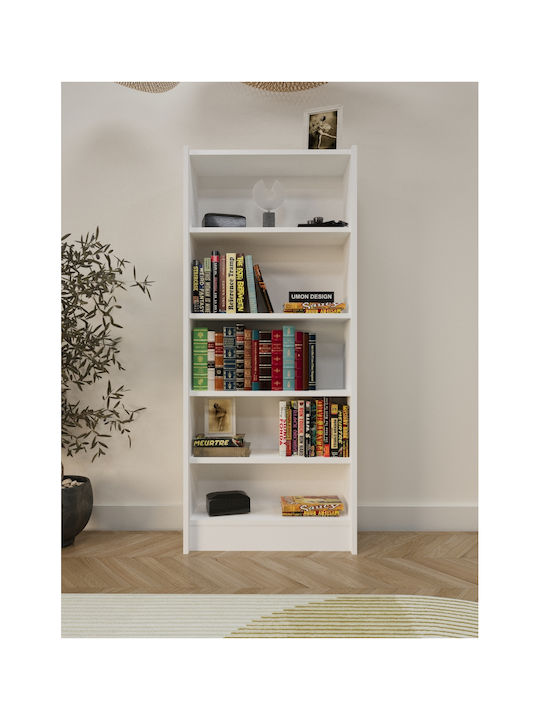 Bibliotecă Albă 65x22x150 cm