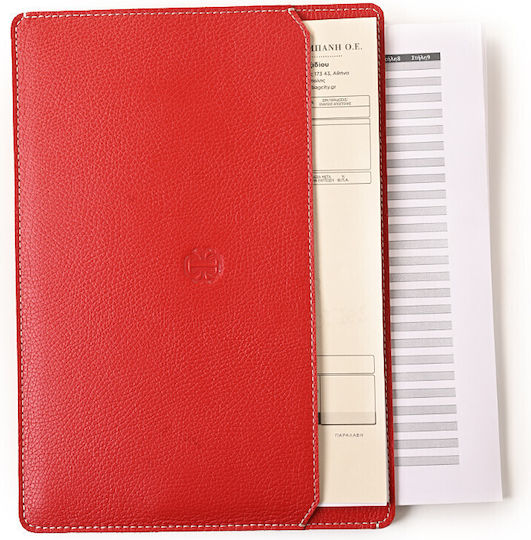 Dosar Din Piele A4 Roșu Cu Buzunar 23x32 15red02 1502-06