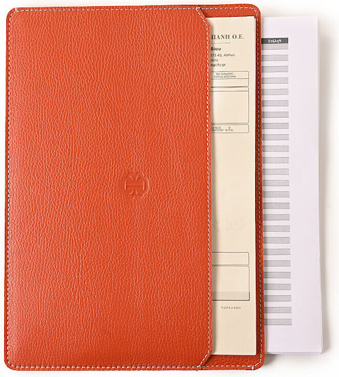 Leather Folder A4 Orange Pocket 23x32 15org02 1502-32