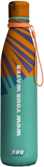 Eau Lala Stainless Steel Thermos Bottle BPA Free 500ml Orange with Handle