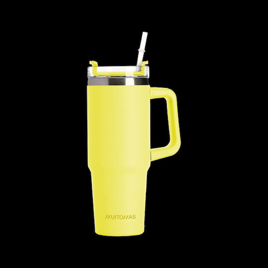 Muitomas Μπουκάλι Θερμός Ανοξείδωτο 900ml ΚΙΤΡΙΝΟ