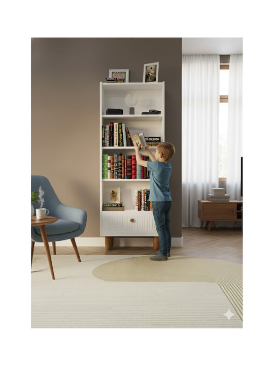 White Bookcase 65x22x166cm