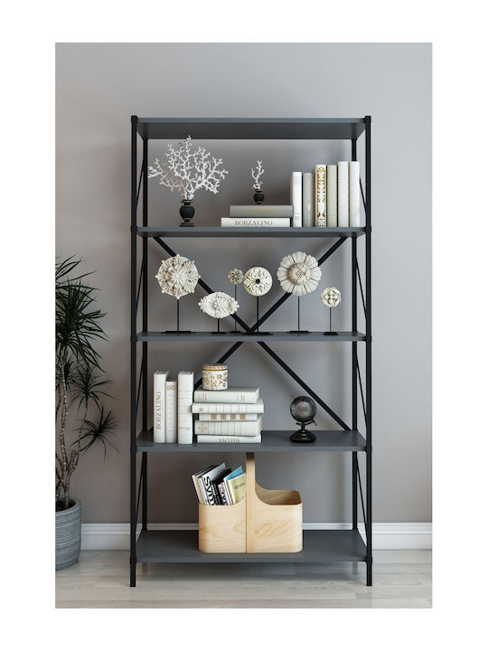 Gray Bookcase 50x24x150cm