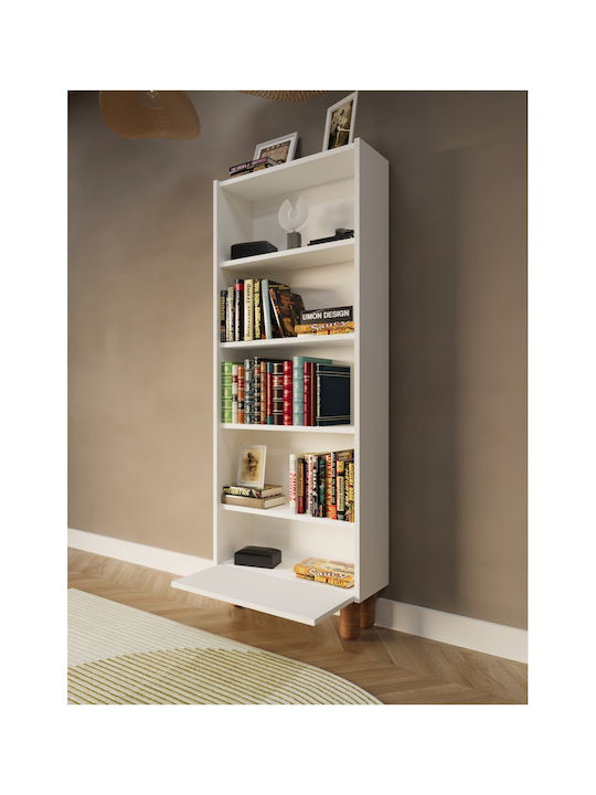 White Bookcase 65x22x166cm