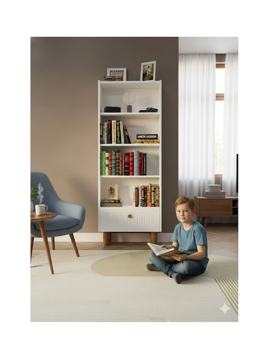 White Bookcase 65x22x166cm