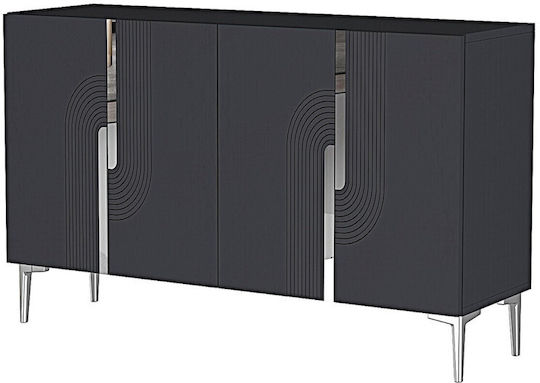 Wooden Sideboard Gray 120x32x75cm