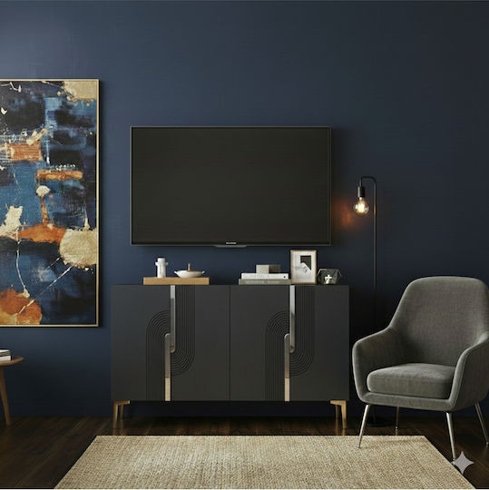 Wooden Sideboard Gray 120x32x75cm