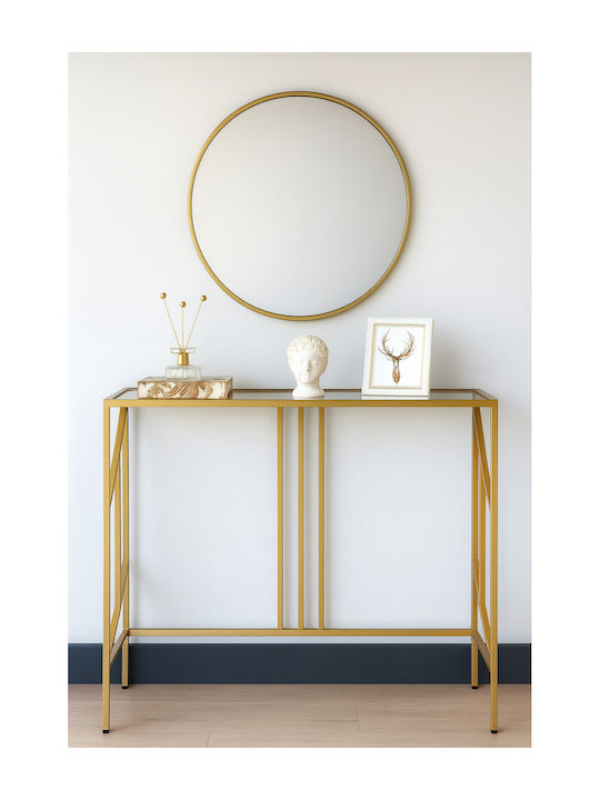 SteweHome Sideboard Holz 100x30x90cm Gold