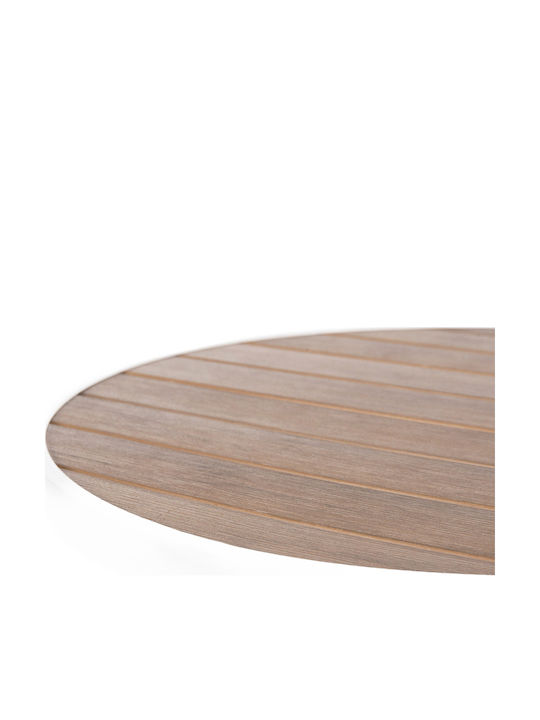 Masă Pentru Spații Exterioare Mici Din Aluminiu Alb/nuc 60x60x70cm