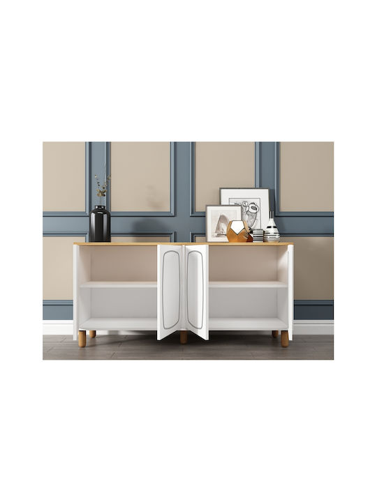 SteweHome Sideboard Holz 150x36x73cm Mehrfarbig