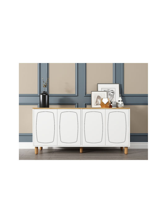SteweHome Sideboard Holz 150x36x73cm Mehrfarbig