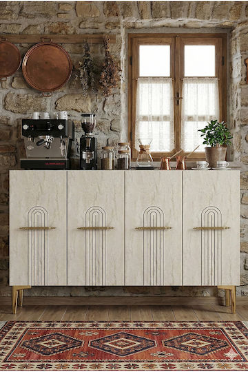 Μπουφές Ξύλινος Πολύχρωμος 120x32x75cm