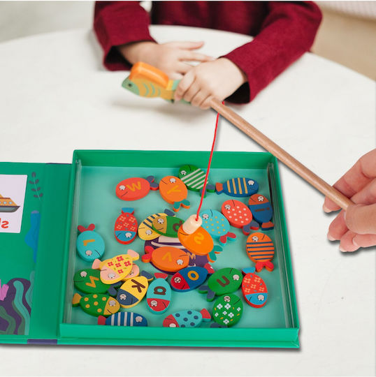 MalPlay Jucărie De Lemn De Pescuit Montessori Game Fishing Pentru 3+ Ani
