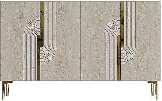 Μπουφές Ξύλινος Λευκός 120x32x75cm