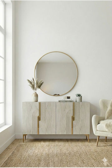 Sideboard Holz Weiß 120x32x75cm