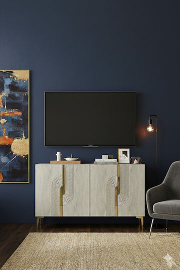 Sideboard Holz Weiß 120x32x75cm