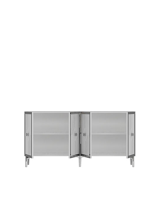 SteweHome Sideboard Holz 150x32x75cm Weiß