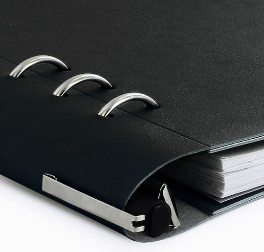 Filofax Clipbook Notebook 15 Sheets A5 with Blank Pages , Lock and Pen Holder Black