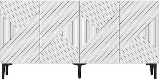 Μπουφές Ξύλινος Λευκός 150x32x75cm