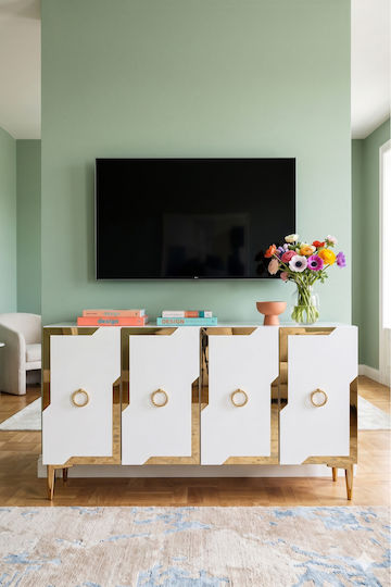 Wooden Sideboard Gold 120x32x75cm