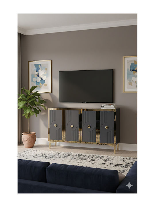 Wooden Sideboard Gray 120x32x75cm