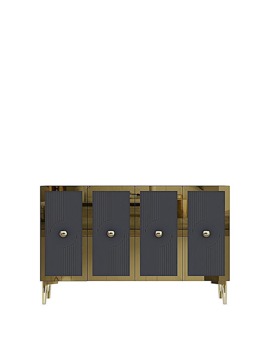 Wooden Sideboard Gray 120x32x75cm