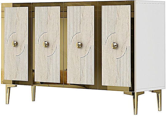 SteweHome Sideboard Holz 120x32x75cm Weiß