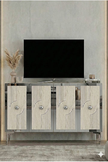 Wooden Sideboard White 120x32x75cm