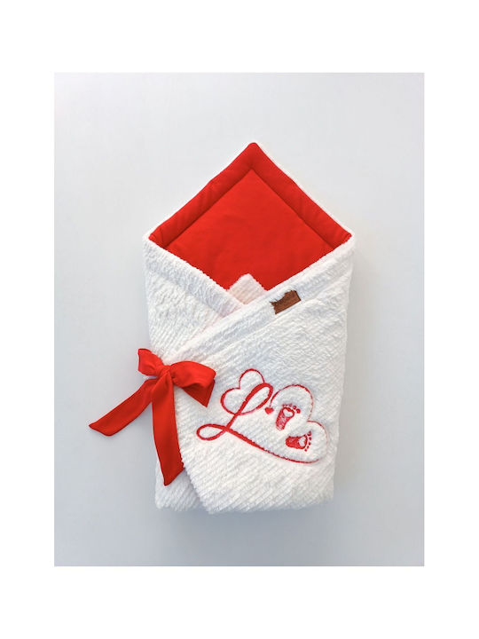 SteweHome Cotton White Nursery Swaddling Blanket 85x85cm
