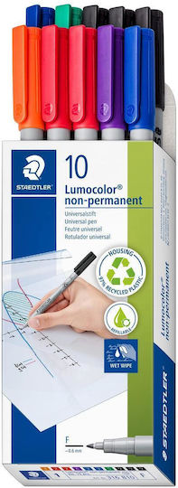Long Universal Description Staedtler Lumocolor F Without Durable Design 10 Pieces Folded