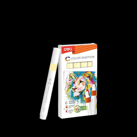Deli Designing Markers Light Yellow Set 6 Pieces