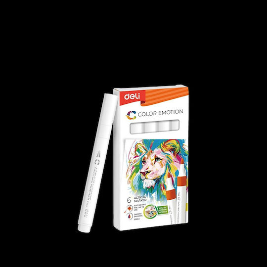 Deli Designing Markers White Set 6 Pieces