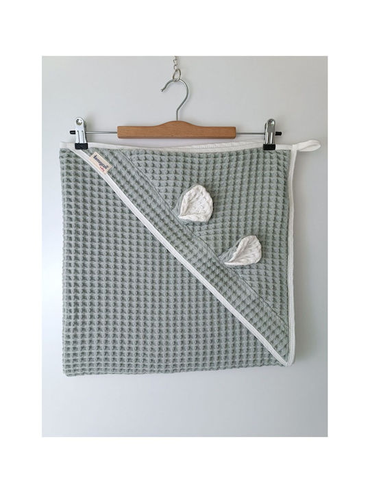 SteweHome Nursery Swaddling Cotton Green Blanket 90x90cm