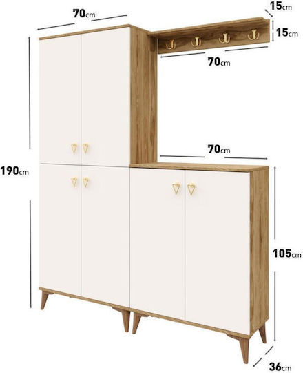 Mobilier Hol cu Mobilier și Depozitare pentru Hol 140x36x190cm