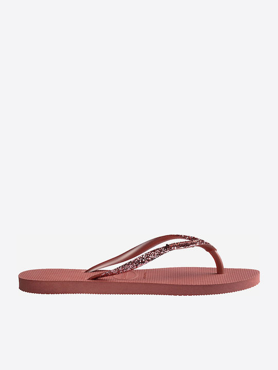 Havaianas Slim Glitter Ii Σαγιονάρες Ροζ Χρυσό