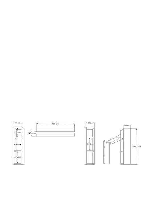 Wohnzimmer TV-Einheit Weiß M90xB160xH160cm