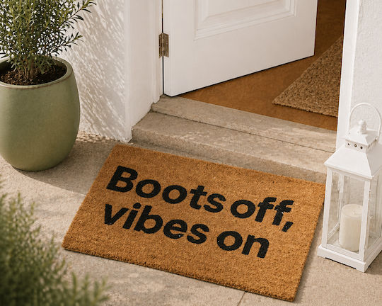 MRShome Входен Килим ''Boots Off Vibes On'' 40x60см