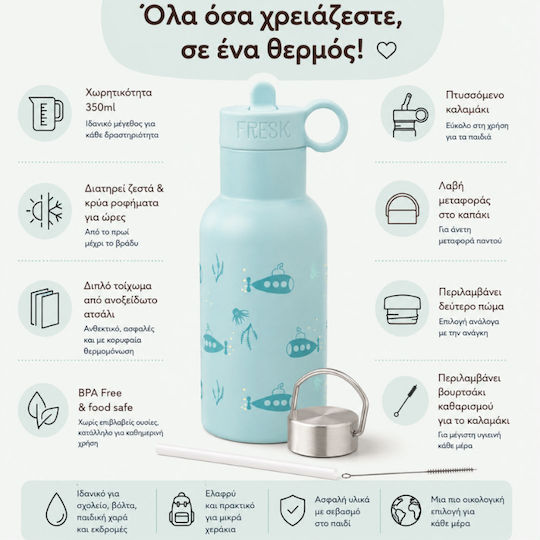 Thermos Bottle 350ml Submarine Blue