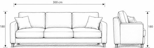 SteweHome Three-Seater Sofa Throw Knitted 180x300cm Ecru