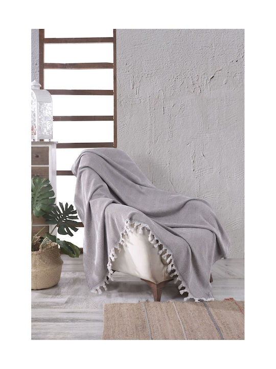 SteweHome Knitted Armchair Throw 160x160cm Natural