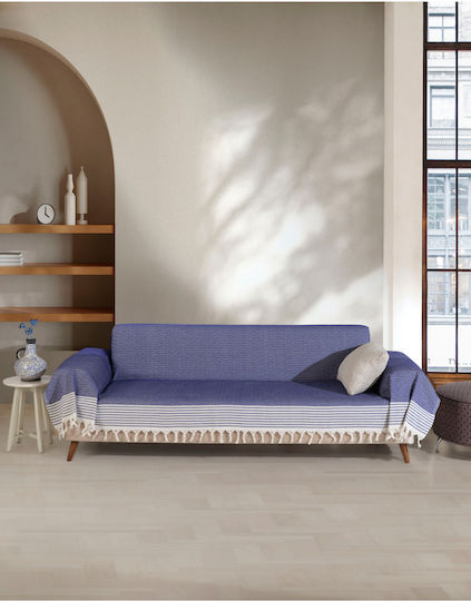 SteweHome Dreisitzer-Sofa Wurf P180xM300cm Blaue