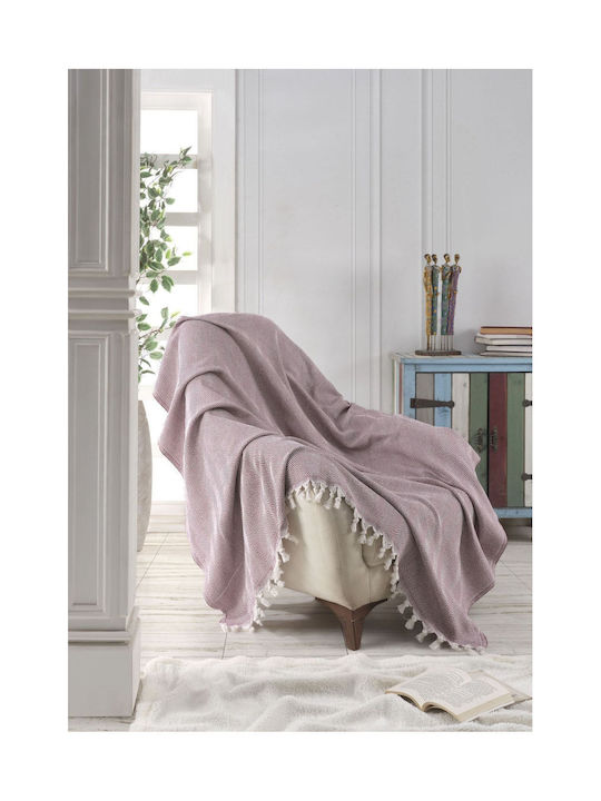 SteweHome Armchair Throw Knitted 160x160cm Natural