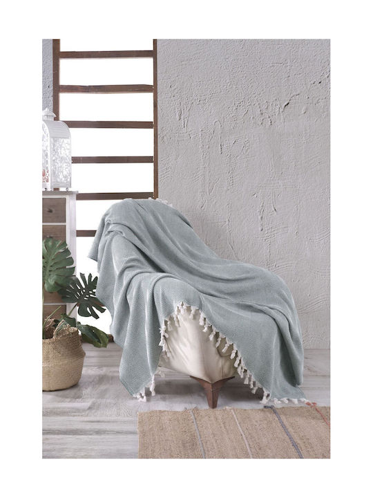 SteweHome Knitted Armchair Throw 160x160cm Natural