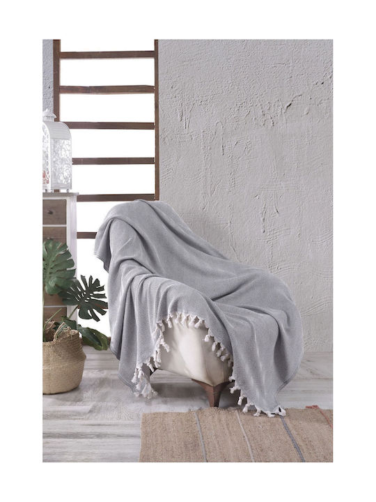 SteweHome Knitted Armchair Throw 160x160cm Natural