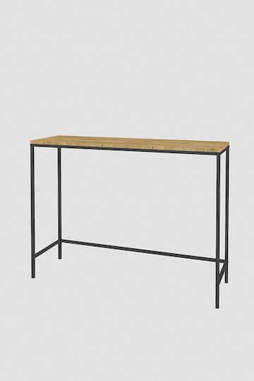 Consolă din Lemn și Metal Negru L100xA30xÎ80cm