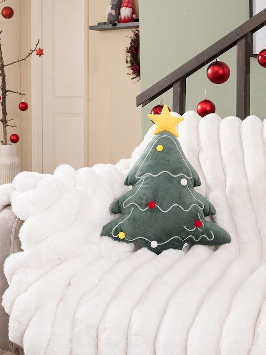 Teoran Christmas Decorative Square Pillowcase Green 45x45cm