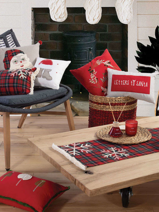 Nef-Nef Homeware Christmas Decorative Pillow Tiffani Letters Rectangular Red 30x45cm