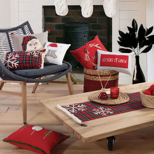 Nef-Nef Homeware Christmas Decorative Pillow Tiffani Letters Rectangular Red 30x45cm